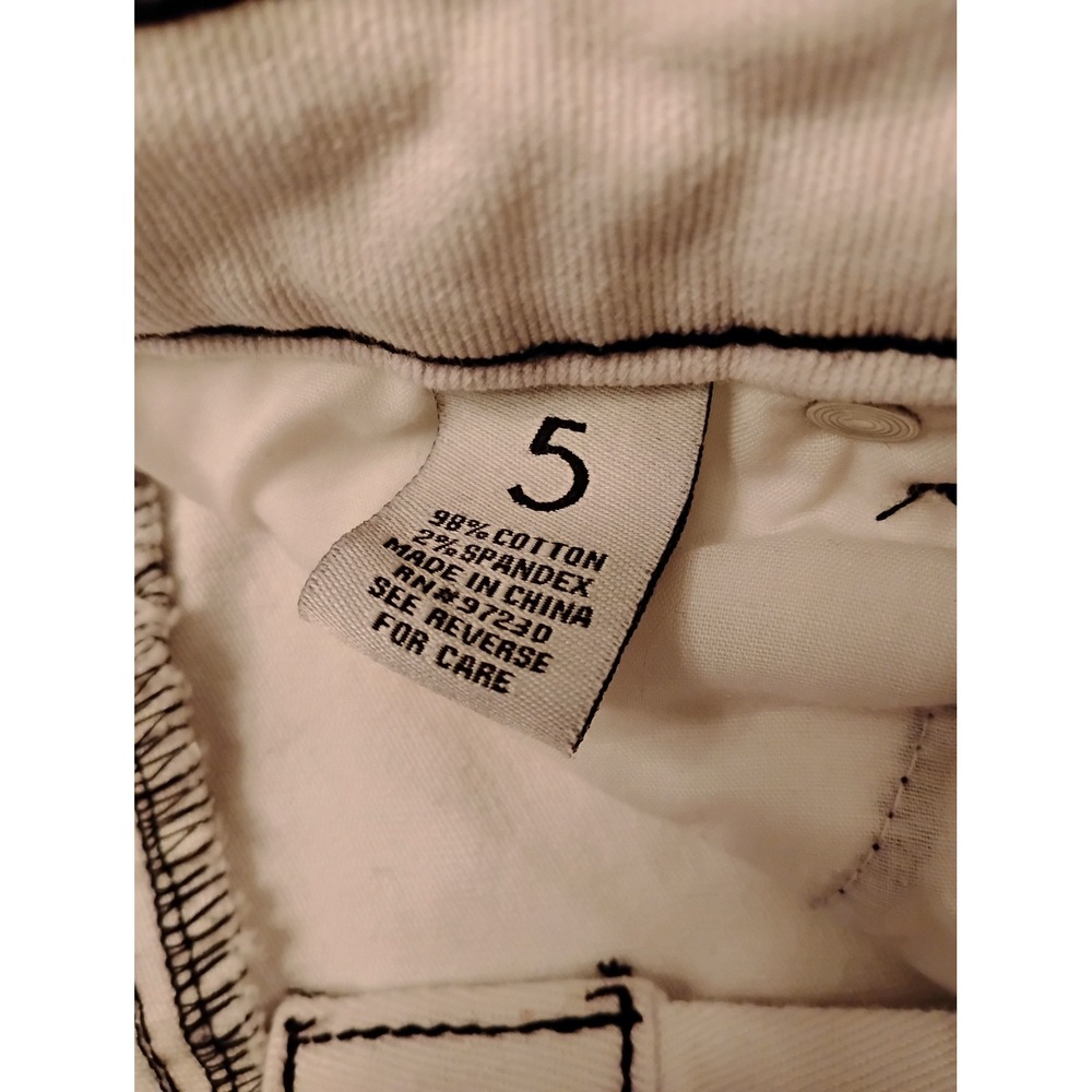 Almost Famous White High Rise Skinny Jeans Black Contrast Stitch Size 5 - Picture 4 of 7